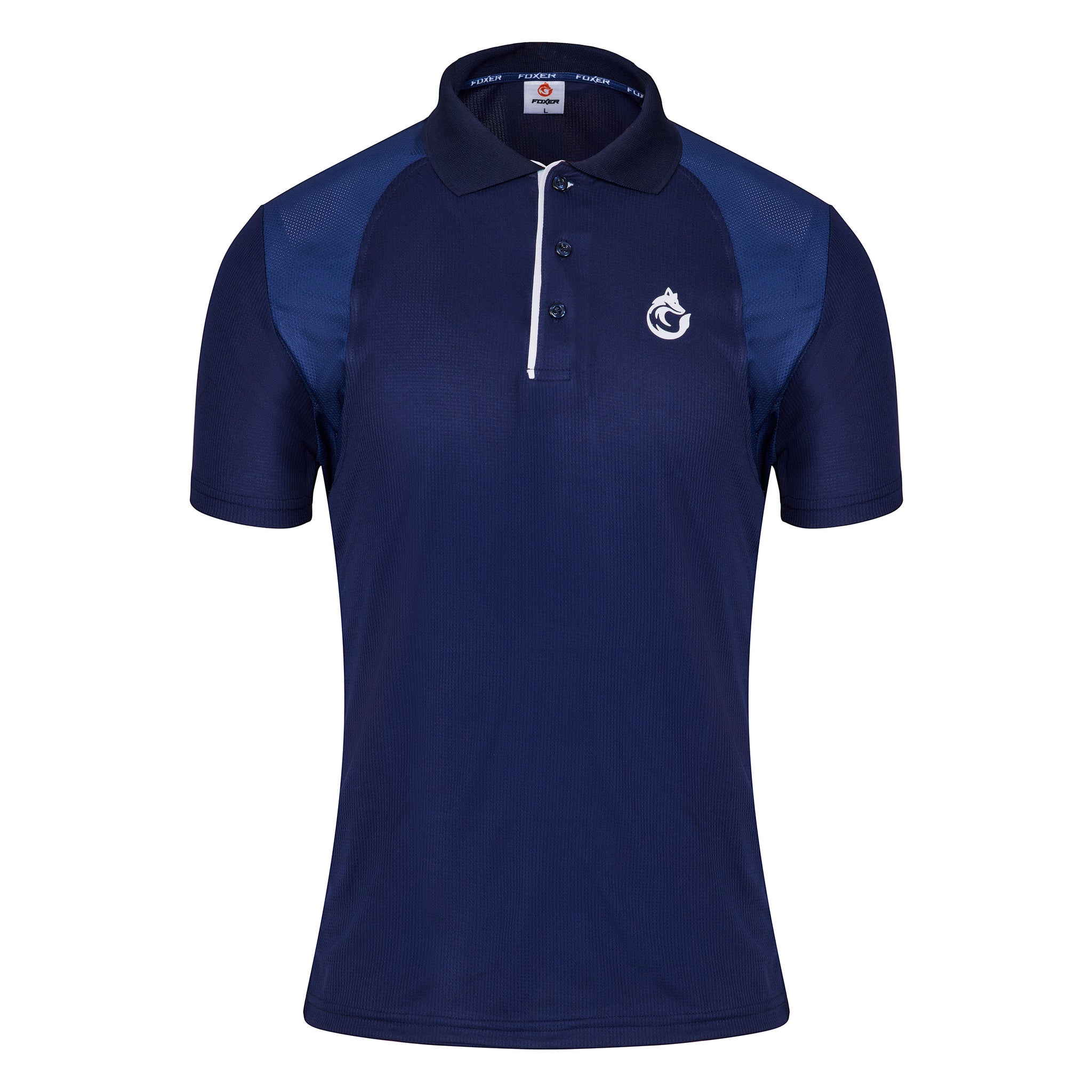 Foxer Men's Polo Neck-Collar Dark Blue T-shirt FTM-HT-003