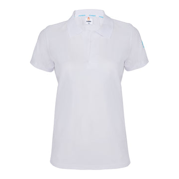 Foxer Women's White Polo Basic T-shirt FTW-LA-013